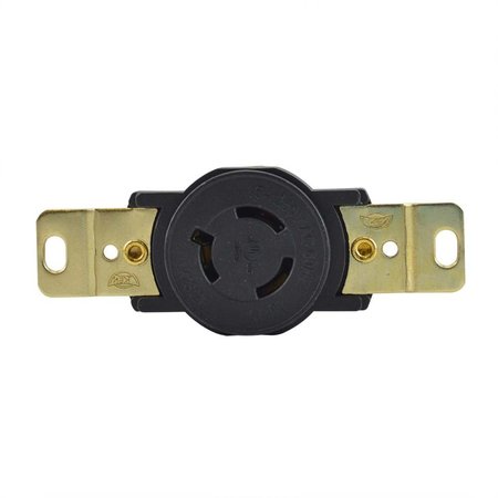 SUPERIOR ELECTRIC Twist Lock Wall Mount Electrical Receptacle, 3P 15A 250V - NEMA L6-15R YGP030F